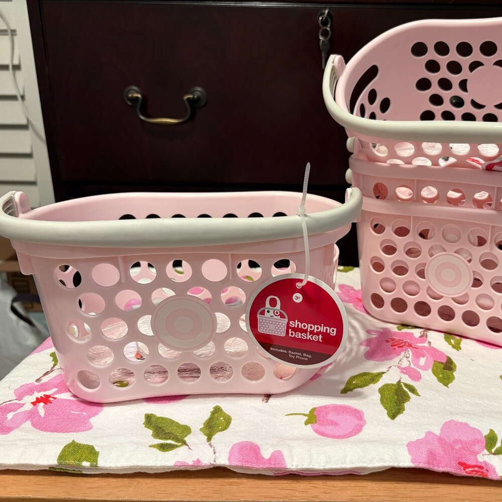 PINK TARGET MINI SHOPPING BASKETS